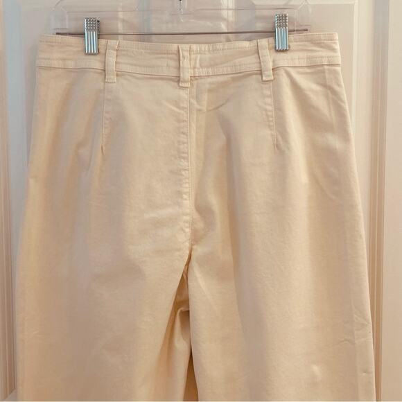 Marine Layer Bridget Raw Edge Cream Full Length Pants Size 14 - Picture 9 of 10